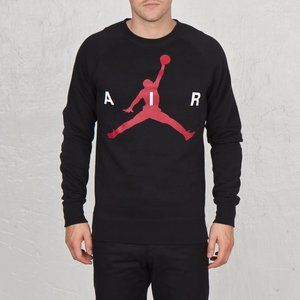 NIKE Air Jordan Jumpman Graphic Brushed Crewneck Black/Red Sz 4XL VINTAGE